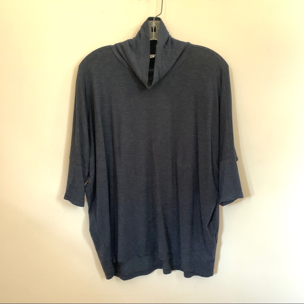 Slate blue turtle neck